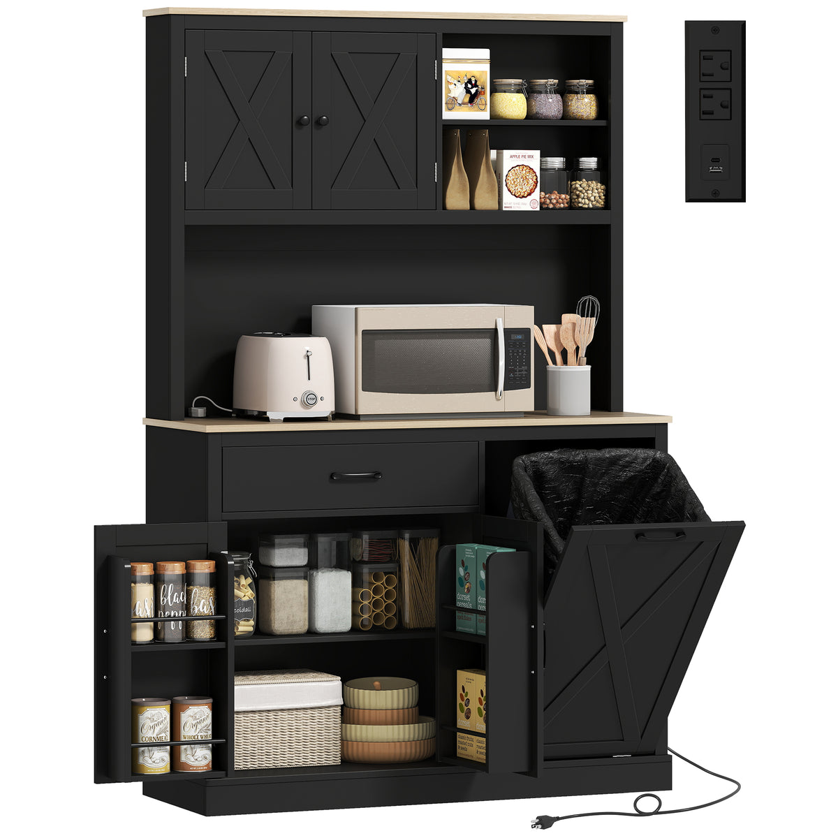 Pantry Cabinet with Charging Station – 44"W x 69"H