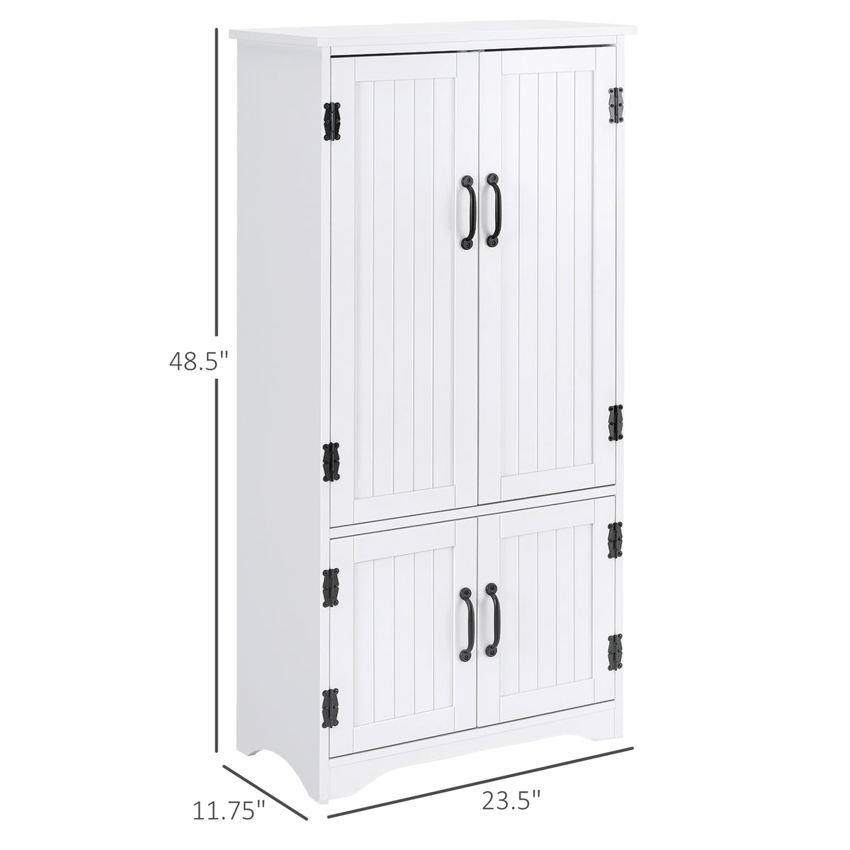 4-Door Pantry Storage Cabinet with Adjustable Shelves – 24"W x 49"H
