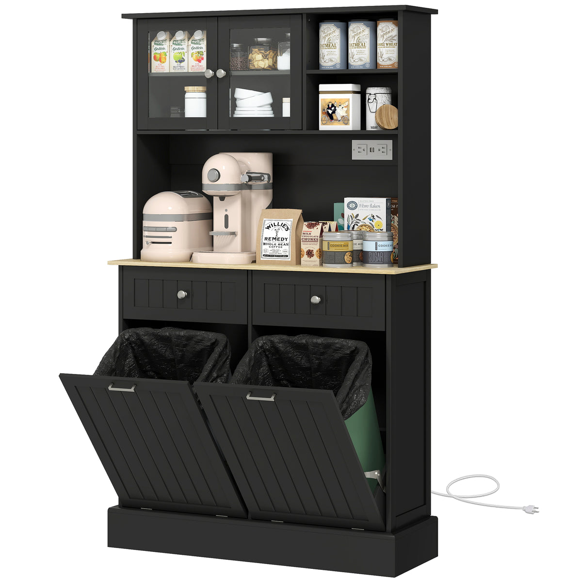 Kitchen Cabinet with Charging Station – 39"W x 68"H