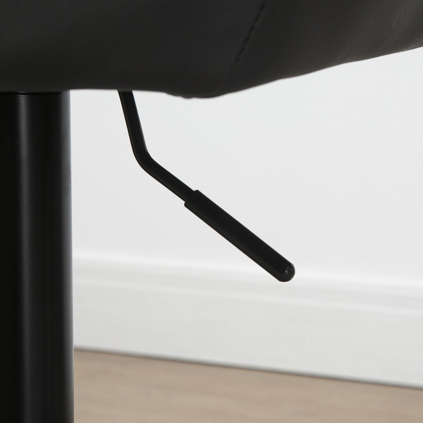 HOMCOM Modern Adjustable Swivel Bar Stools Set, Tufted Fabric, Armrests, Footrest, Grey