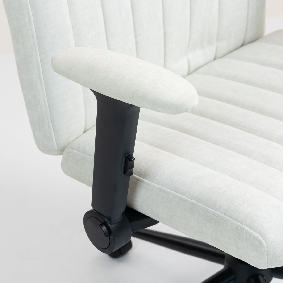 Criss Cross Chair with Flip-up Armrests, Wheels, Cream White