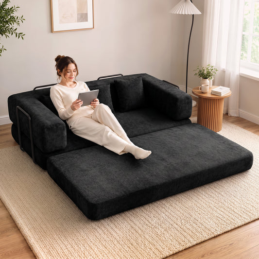 81" Boneless 5-in-1 Convertible Sofa Bed