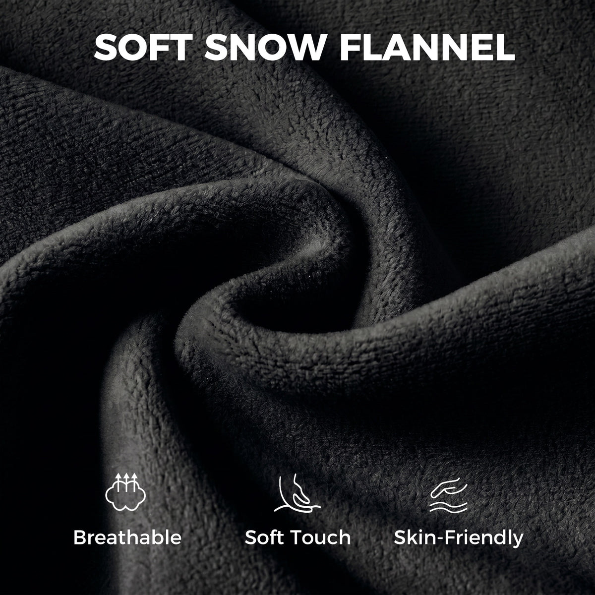 Office Chair with Footrest, Ergonomic Reclining Computer Gaming Chair with Snow Flannel Fabric, Black