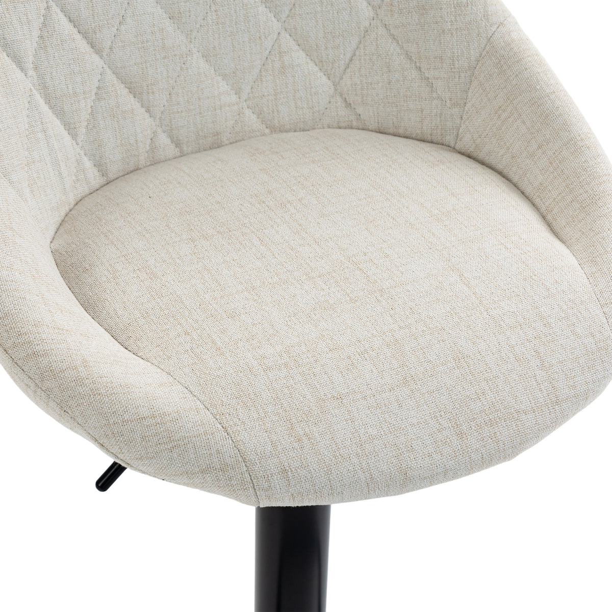 Linen-Look Swivel Counter Stools with Back, Set of 3, Cream White