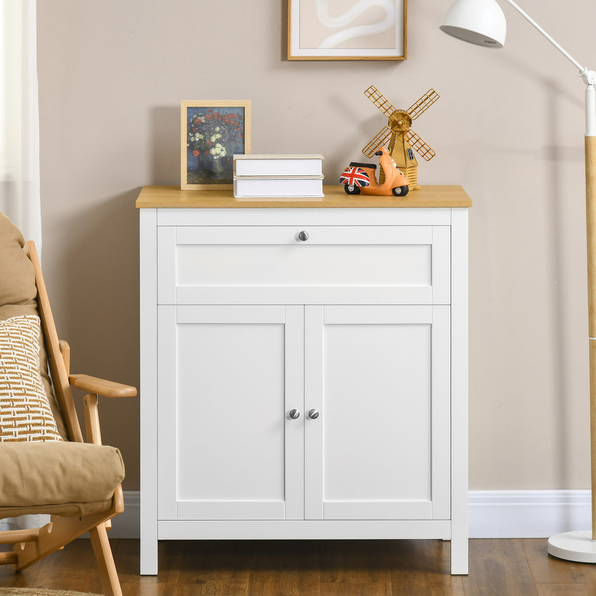 Sideboard with Drawer and Double-Door Cupboard – 32"W x 35"H