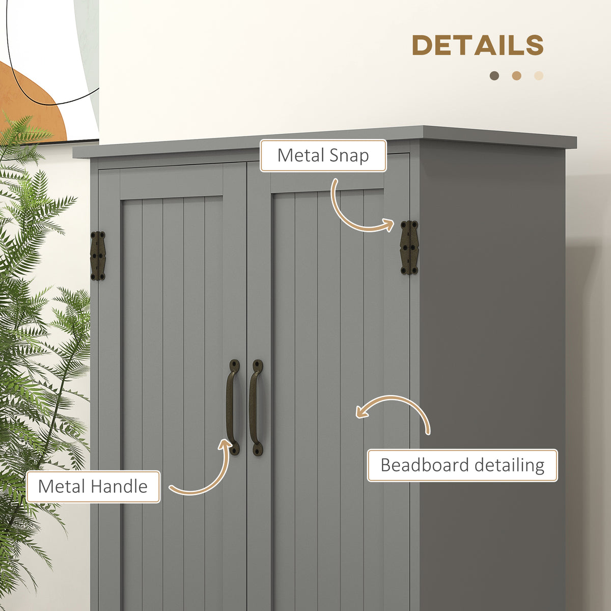 4-Door Pantry Storage Cabinet with Adjustable Shelves – 24"W x 48"H