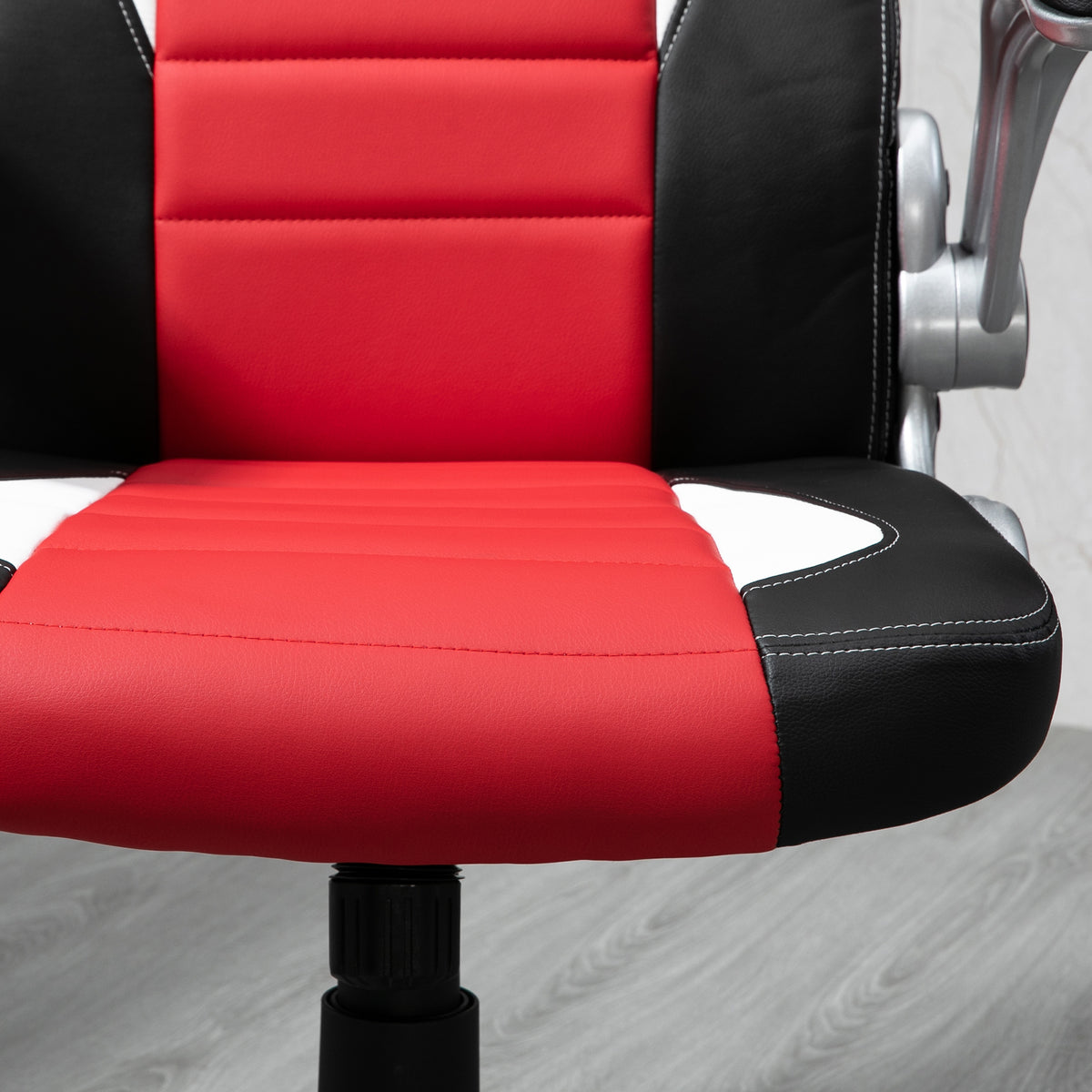 Racing Gaming Chair, PU Leather Executive Computer Desk Chair with Adjustable Height, Red