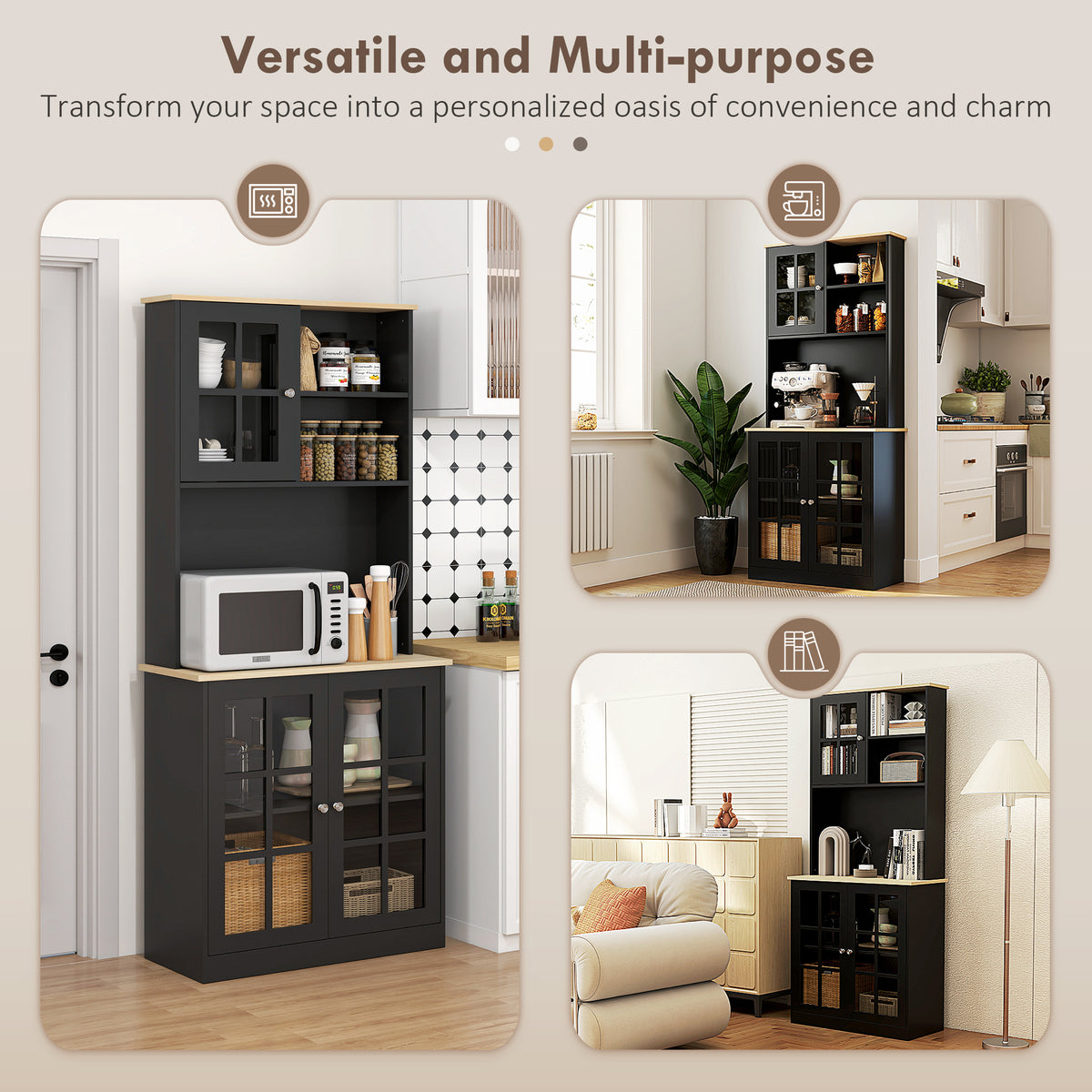 Kitchen Buffet with Hutch – 32"W x 72"H