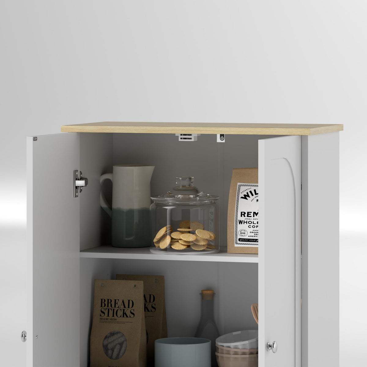 Kitchen Pantry Cabinet with Adjustable Shelves – 24"W x 72"H