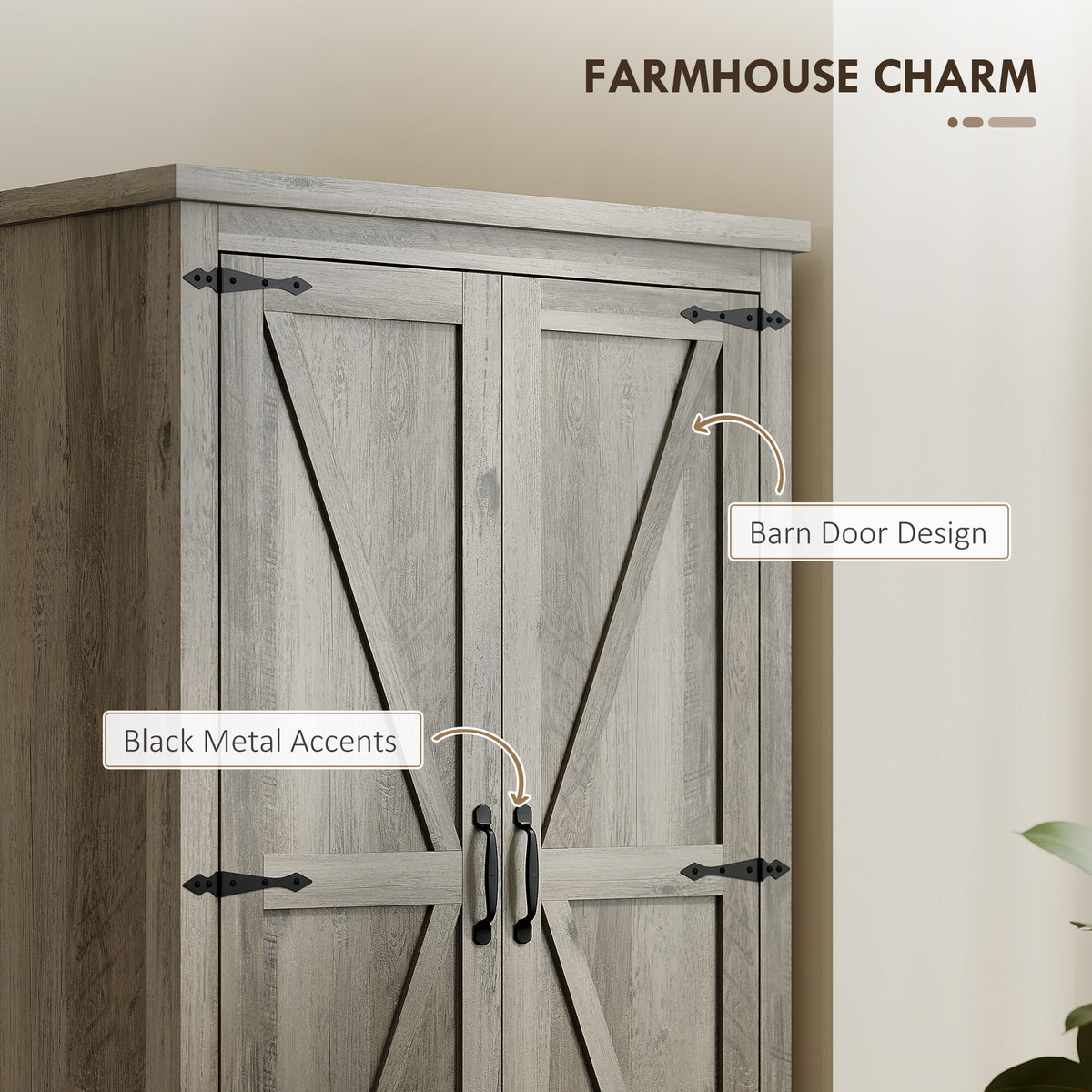 Freestanding Kitchen Pantry Cabinet with Drawers – 29"W x 64"H