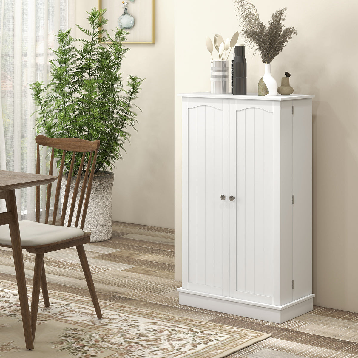 2-Door Kitchen Pantry Cabinet with 5-tier Shelving – 24"W x 41"H