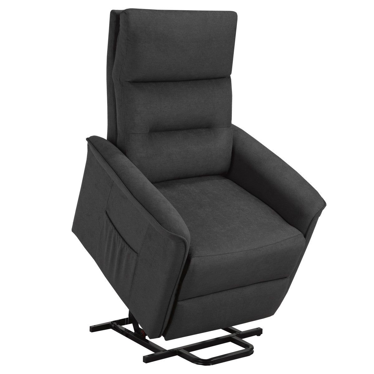 Brassex Power Lift Recliner Chair, Dark Grey Fabric, Ergonomic Comfort