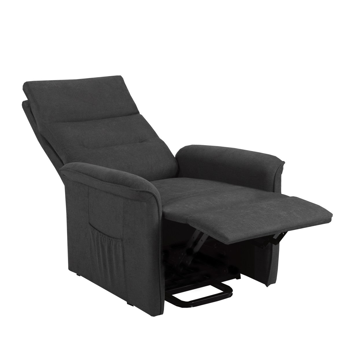 Brassex Power Lift Recliner Chair, Dark Grey Fabric, Ergonomic Comfort