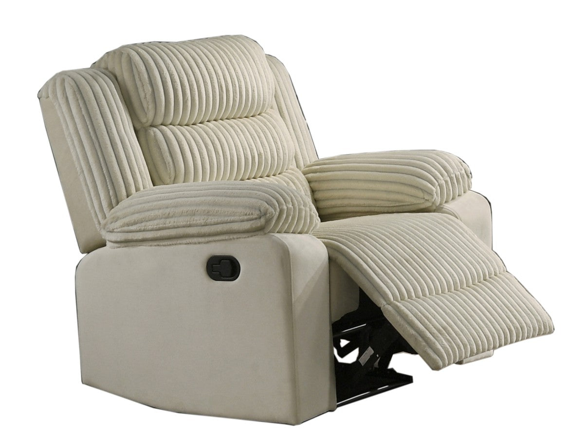 Romilly Series Corduroy Recliner Chair in Cream for Ultimate Comfort