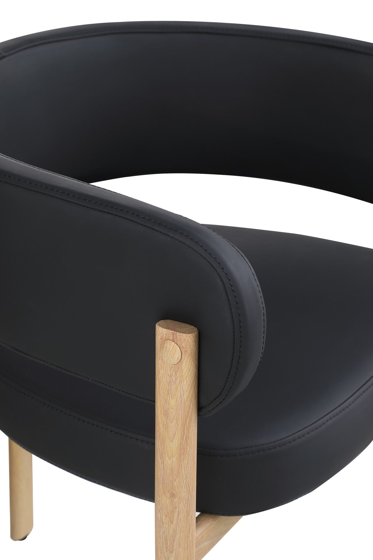 Curved Dining Chair, Set of 2 – Black/Oak