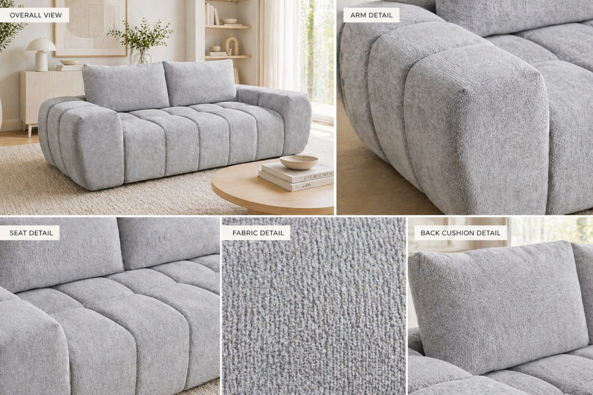 Channel-Tufted Sofa