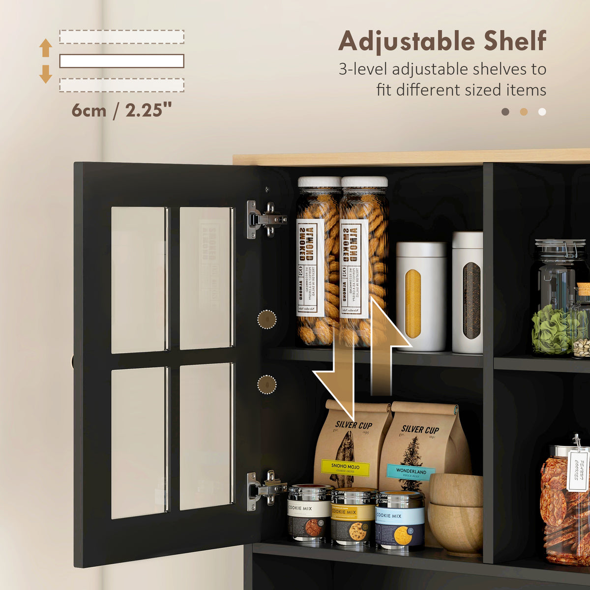 Kitchen Buffet with Hutch – 32"W x 72"H