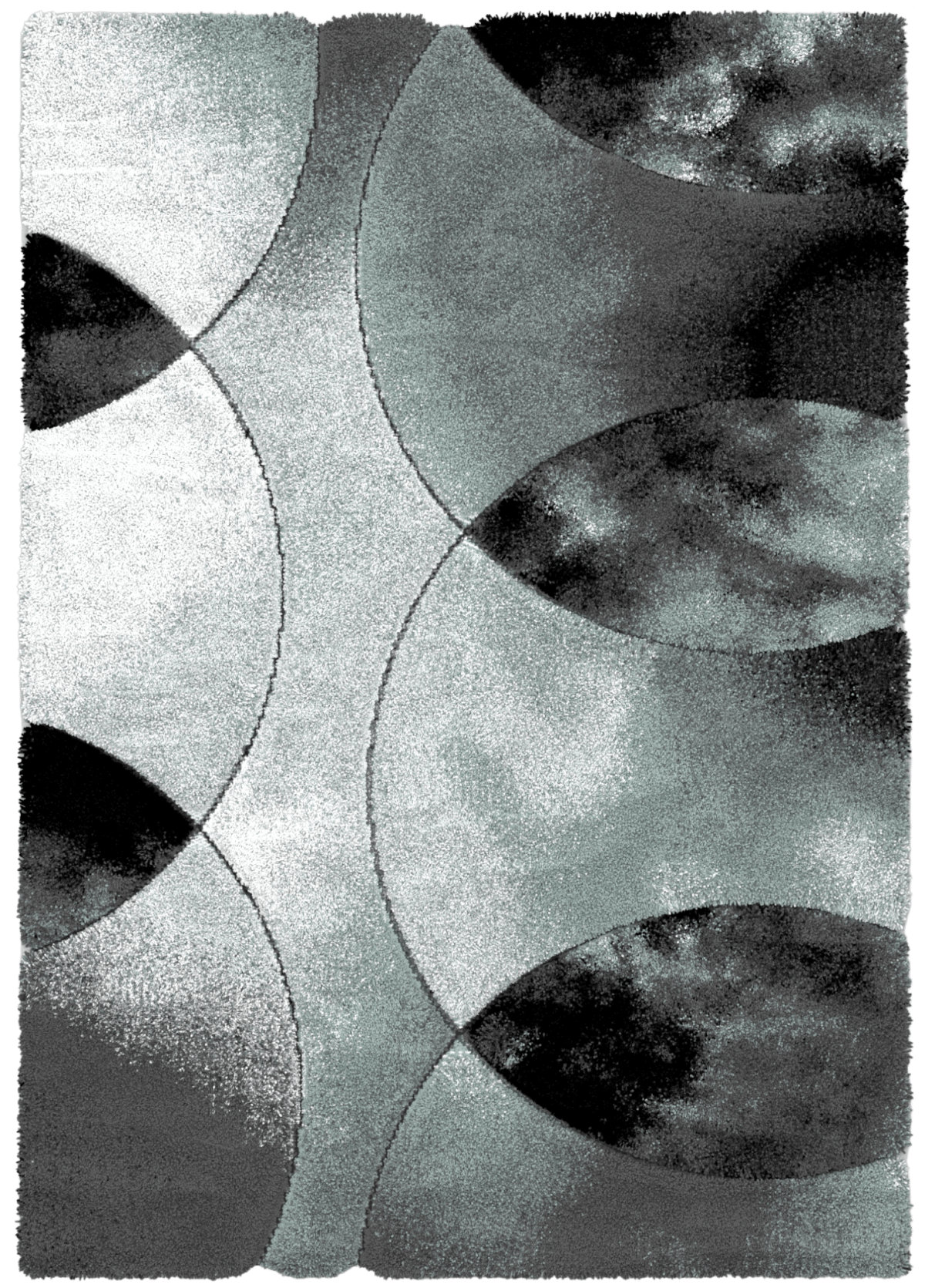 Luxurious Anthracite Duck Egg Premium Area Rug