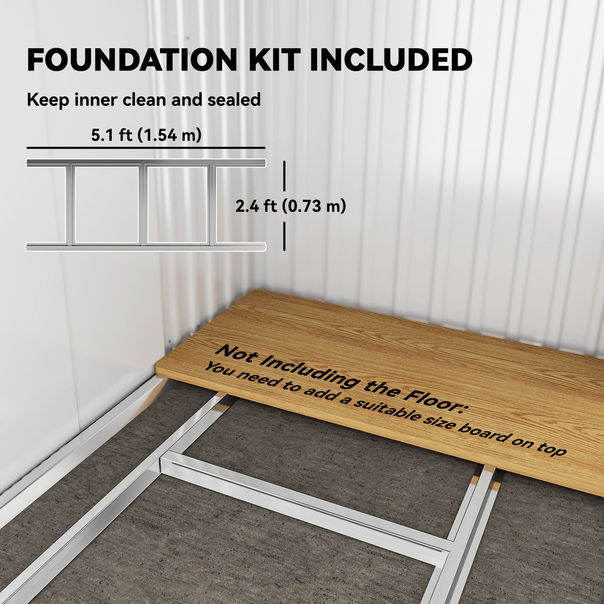 6.5 x 4 ft Garden Tool Shed, Galvanised Steel Outdoor Storage with Lockable Sliding Doors, Foundation Kit, Hooks & Vents – Light Grey