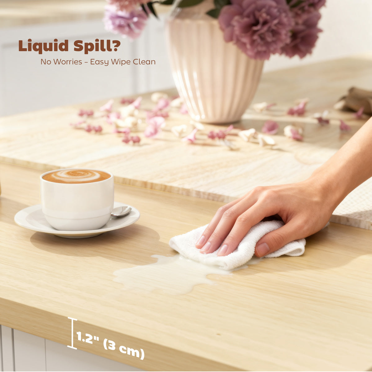 Rolling Kitchen Island Table with Drop Leaf – 49"W x 36"H