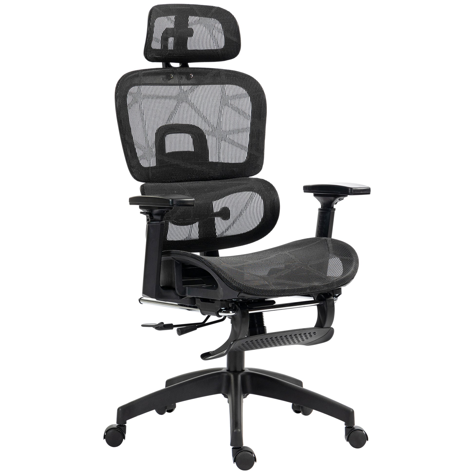 HOMCOM Ergonomic Mesh High-Back Office Chair with 3D Armrests, Lumbar Support, 135° Recline
