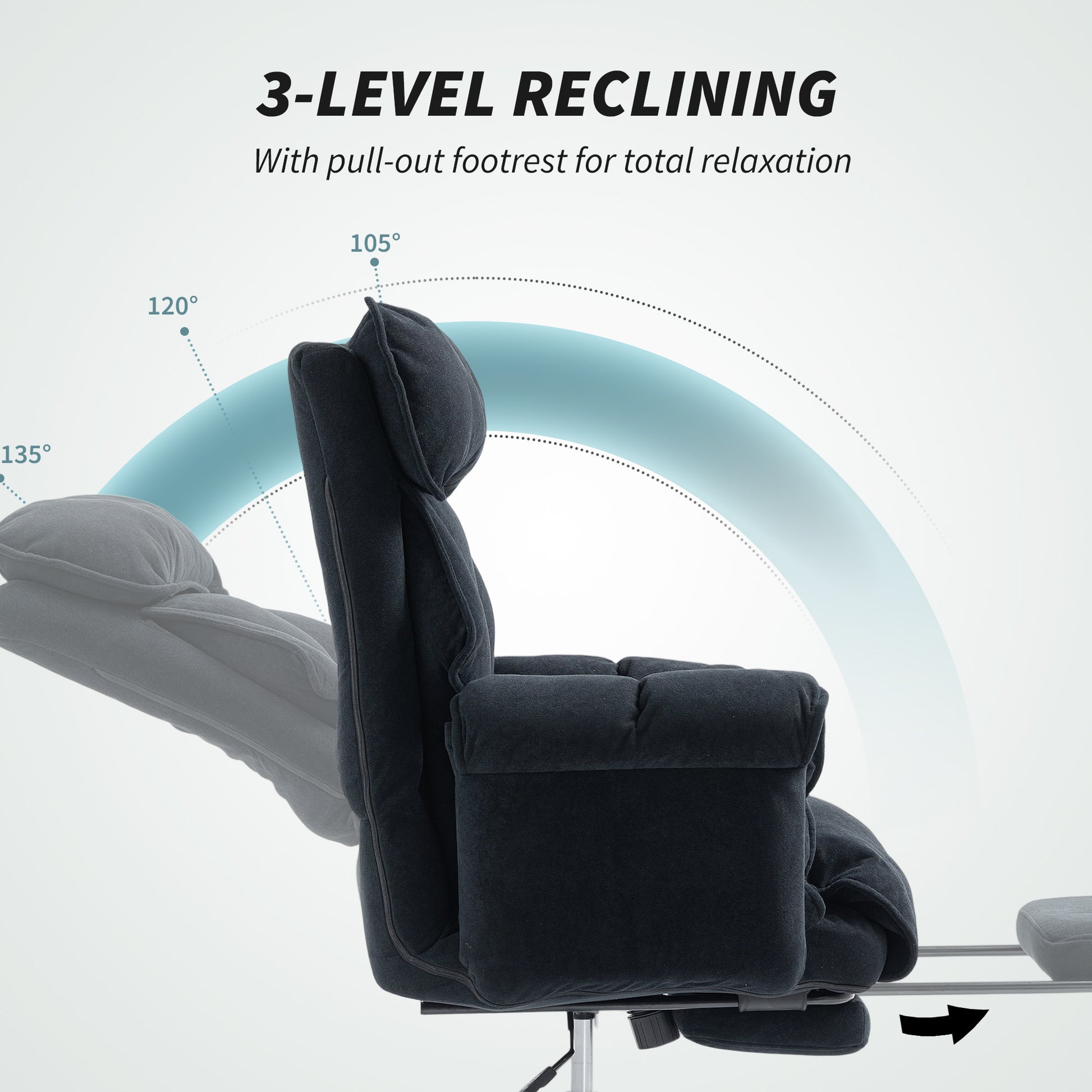 HOMCOM Ergonomic Black Office Chair: Adjustable Backrest, Lumbar, Headrest, Footrest