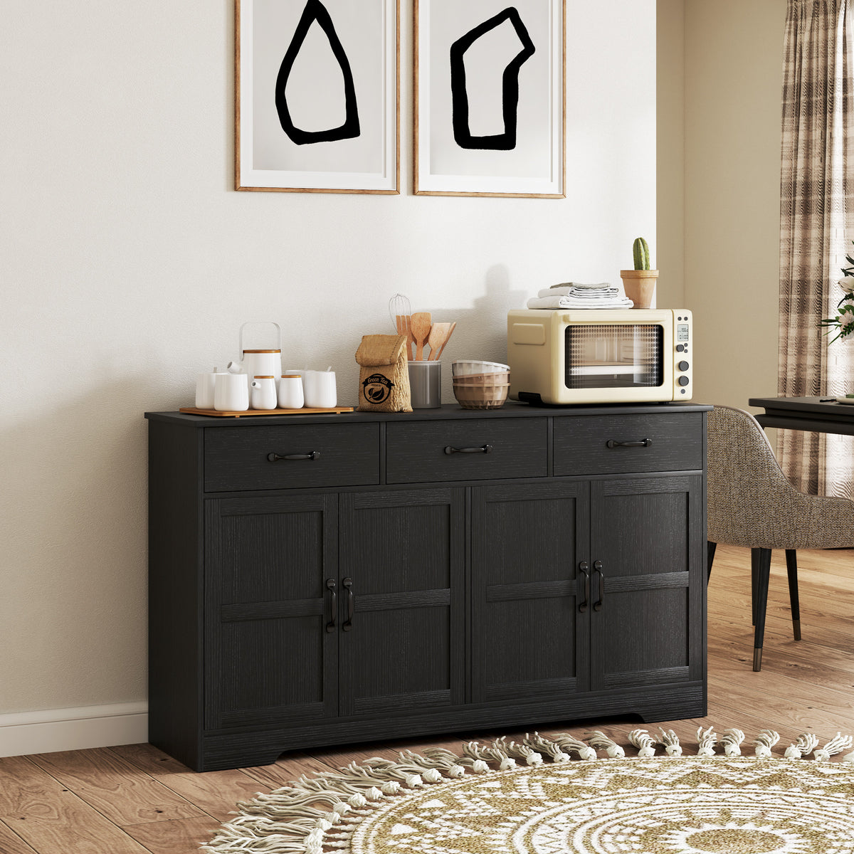 Sideboard Buffet Cabinet with Storage – 55"W x 32"H