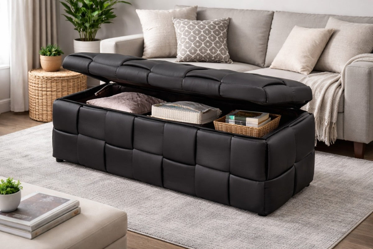 Storage Ottoman – Black