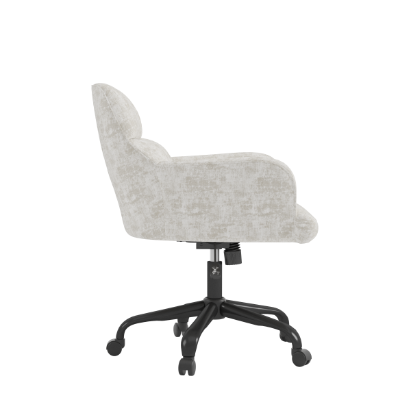 Brassex Lazare Grey Fabric Ergonomic Swivel Adjustable Office Chair with Tufted Accents