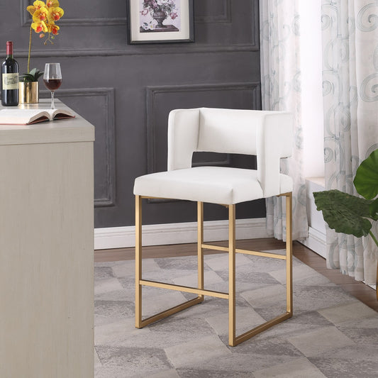 Velvet Counter Stool, Set of 2 – Beige