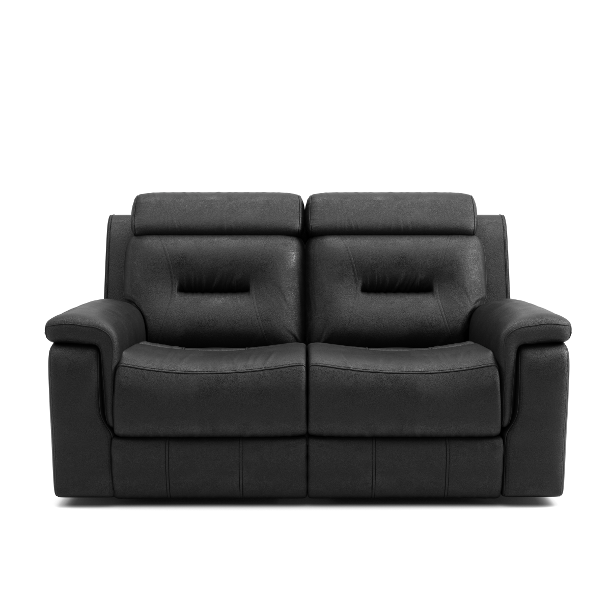 Luxurious Black Leather Recliner Loveseat with Plush Cushioning and Smooth Mechanism