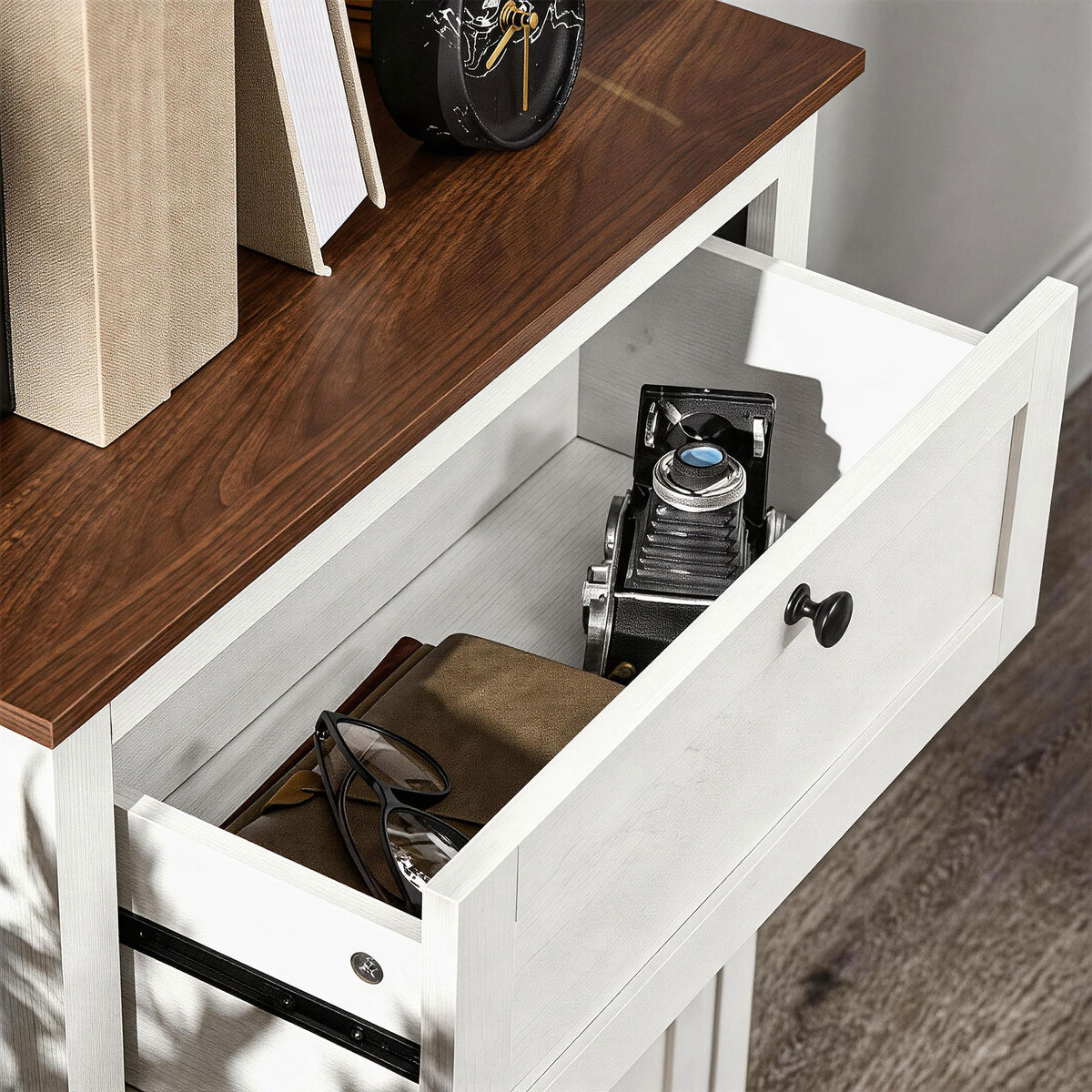 Farmhouse Sideboard Storage Cabinet with Doors and Drawer – 24"W x 35"H