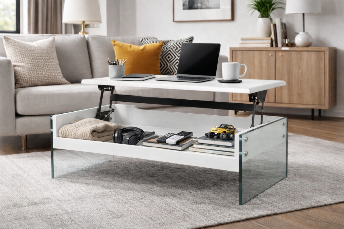 Glass Coffee Table – White (Style 2)
