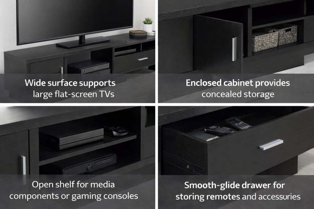 48'' Expandable TV Stand – Dark Cherry