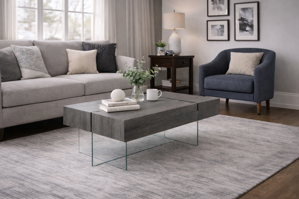 Glass Coffee Table – Grey