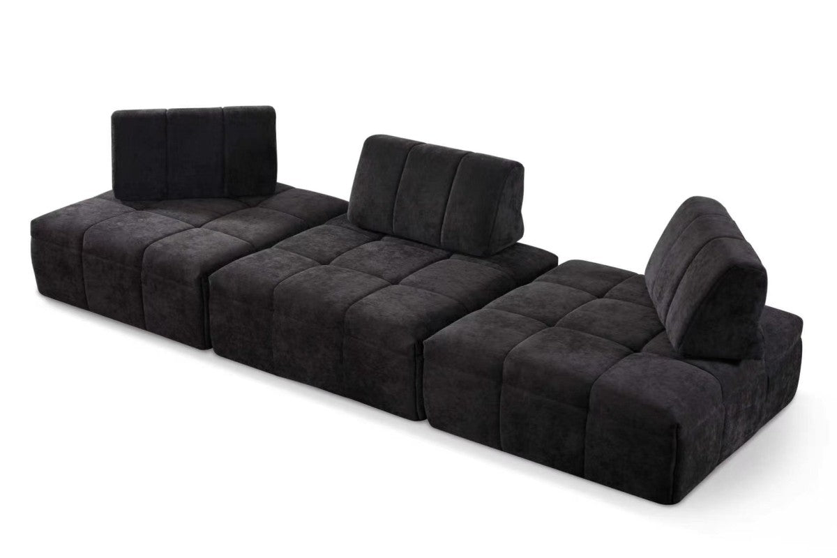 Upholstered Modular Armless Chair – Black