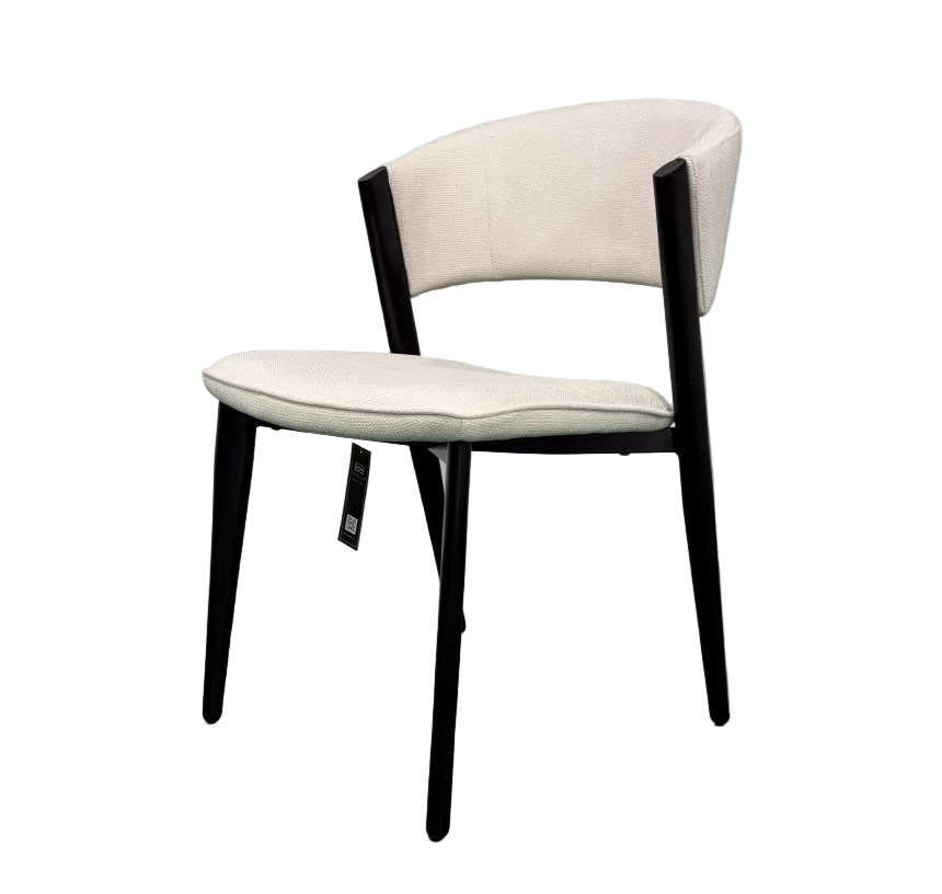 Curved Open-Back Dining Chair, Black Frame
