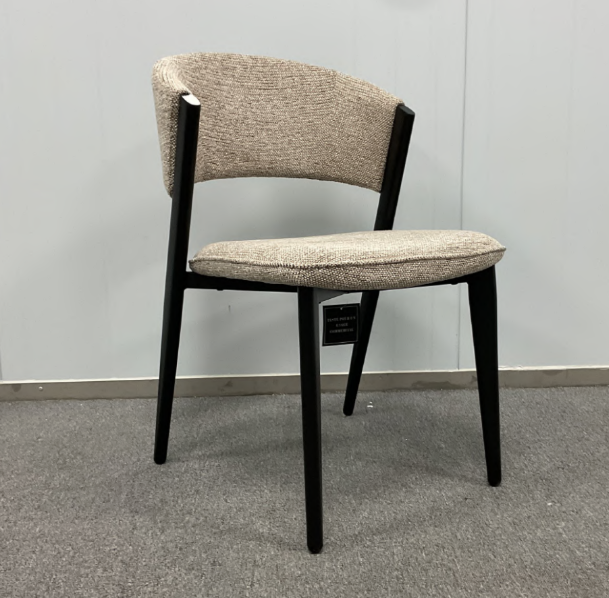 Curved Open-Back Dining Chair, Black Frame