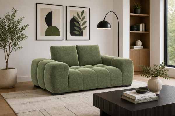 Zara Love Seat Taupe Modern Plush