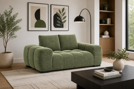 Zara Love Seat Taupe Modern Plush