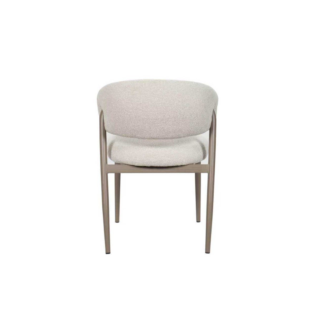 Curved Boucle Dining Chair, Set of 2 – Tobacco/Beige