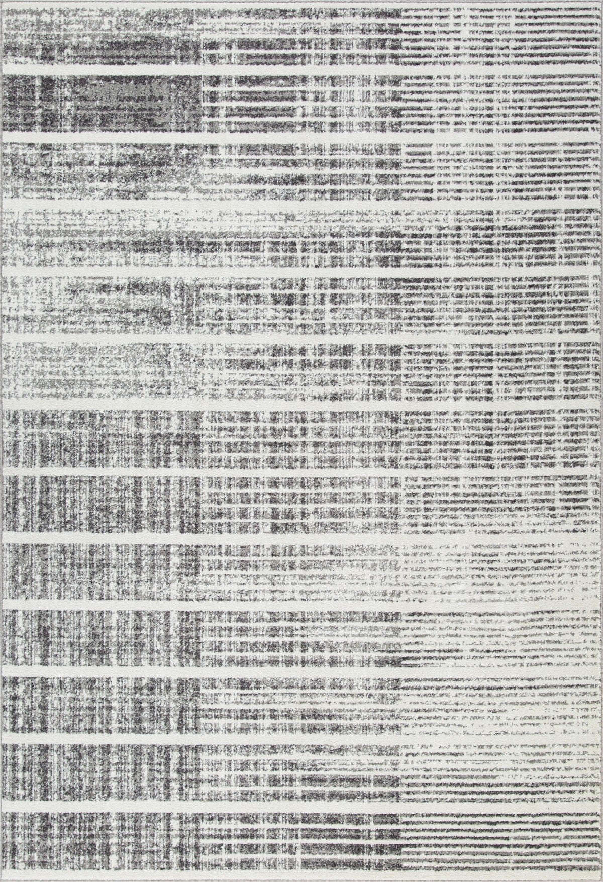Distressed Jute Area Rug – White/Silver