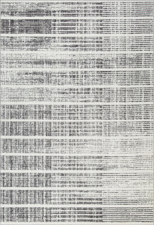 Distressed Jute Area Rug – White/Silver
