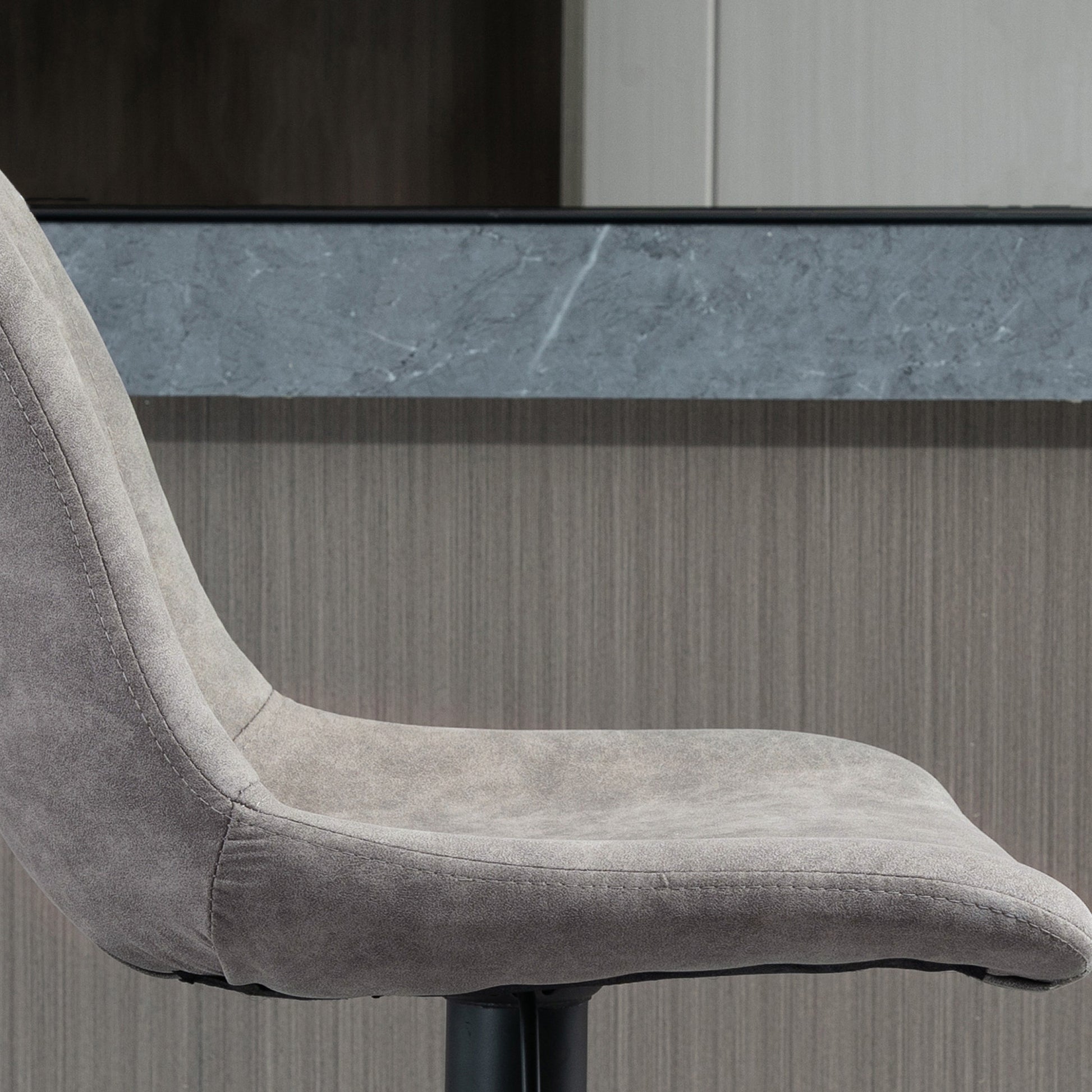 HOMCOM Adjustable Swivel Bar Stools Set of 2, Upholstered Grey Leathaire with Backrest