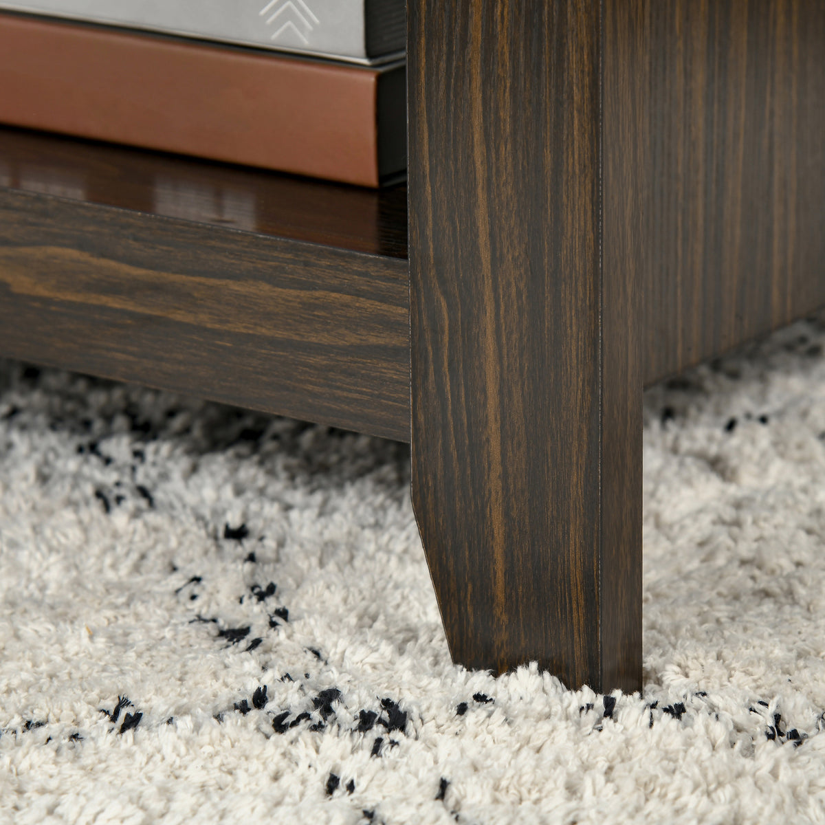 Lift-Top Coffee Table with Hidden Storage and Open Shelves