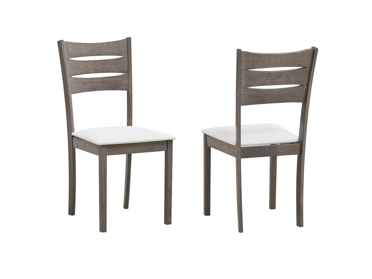 Antique Grey Ladder-Back Dining Set – 55" Table