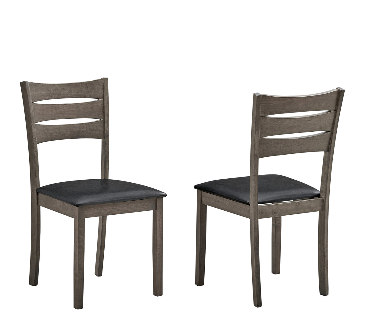 Antique Grey Ladder-Back Dining Chair – Slim – Set of 2
