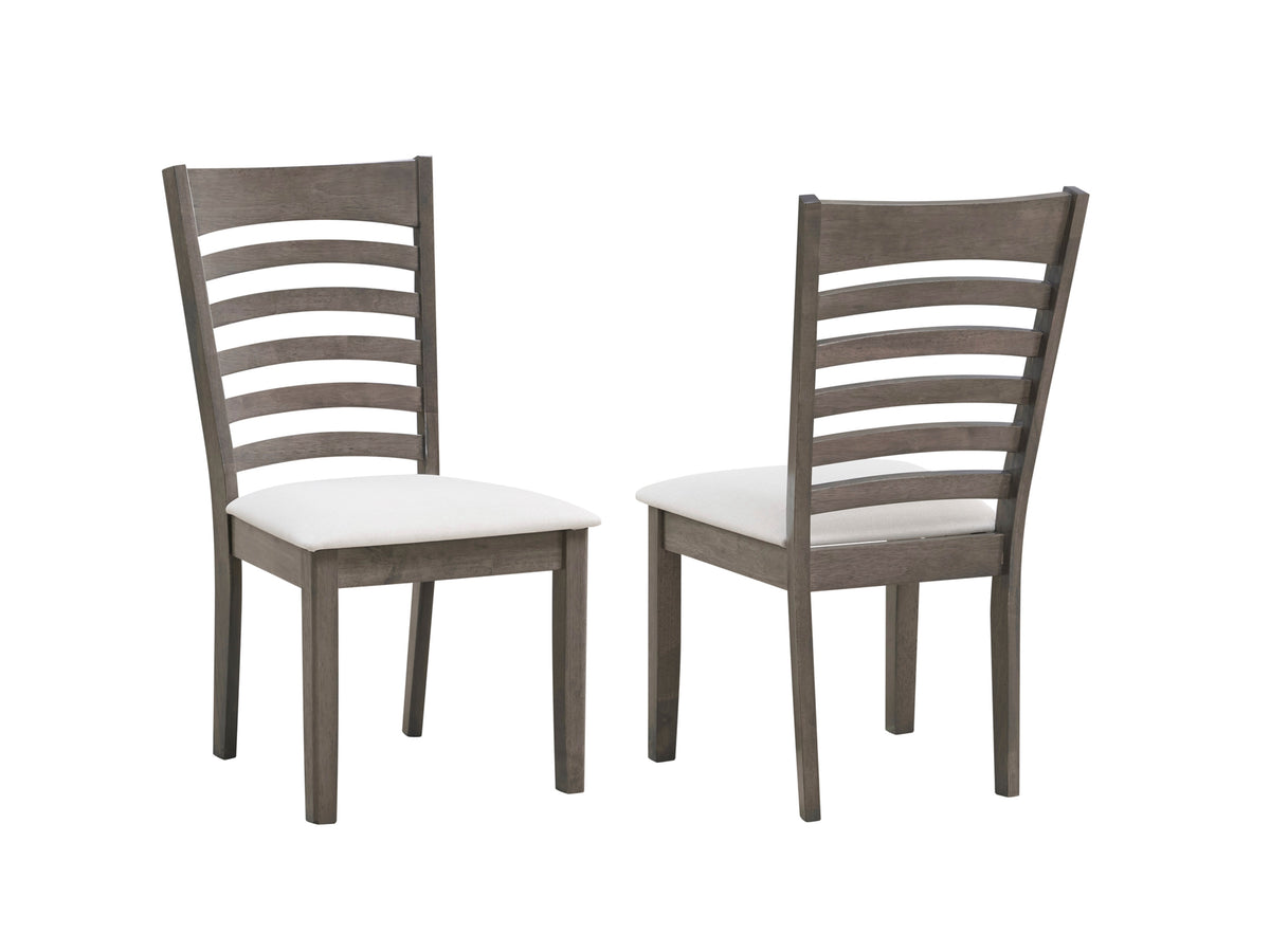 Antique Grey Ladder-Back Dining Chair – Set of 2
