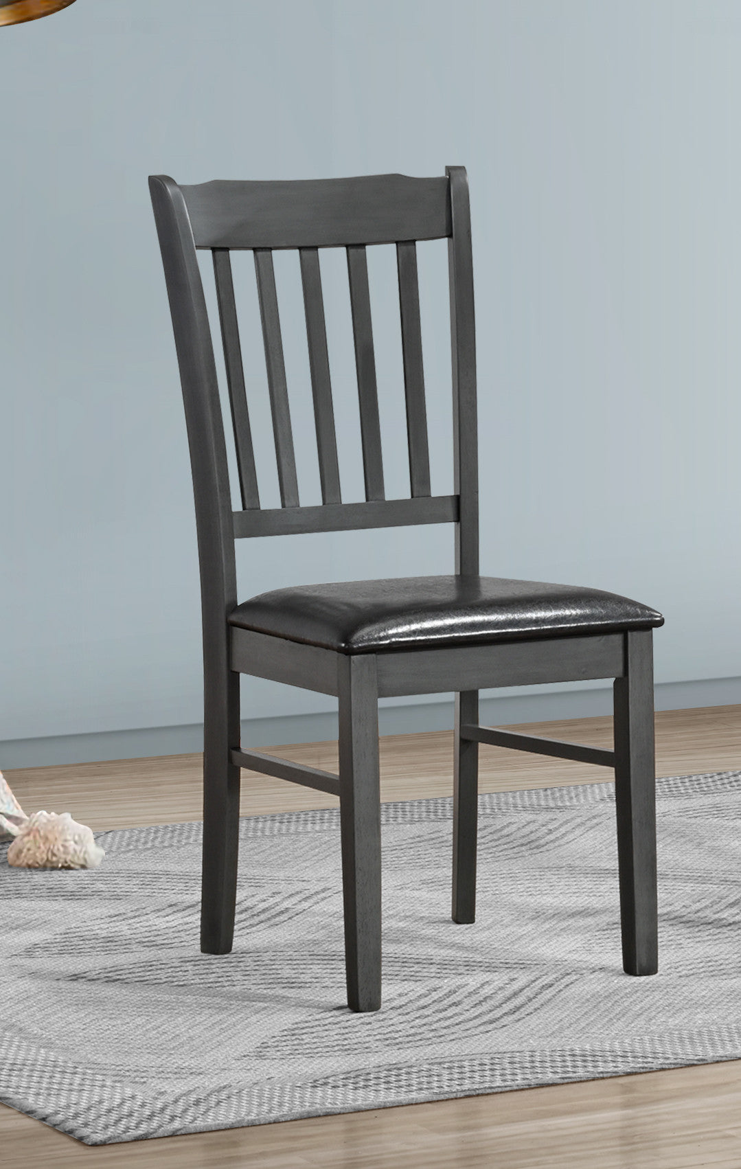 Antique Grey Upholstered Dining Chair – Set of 2