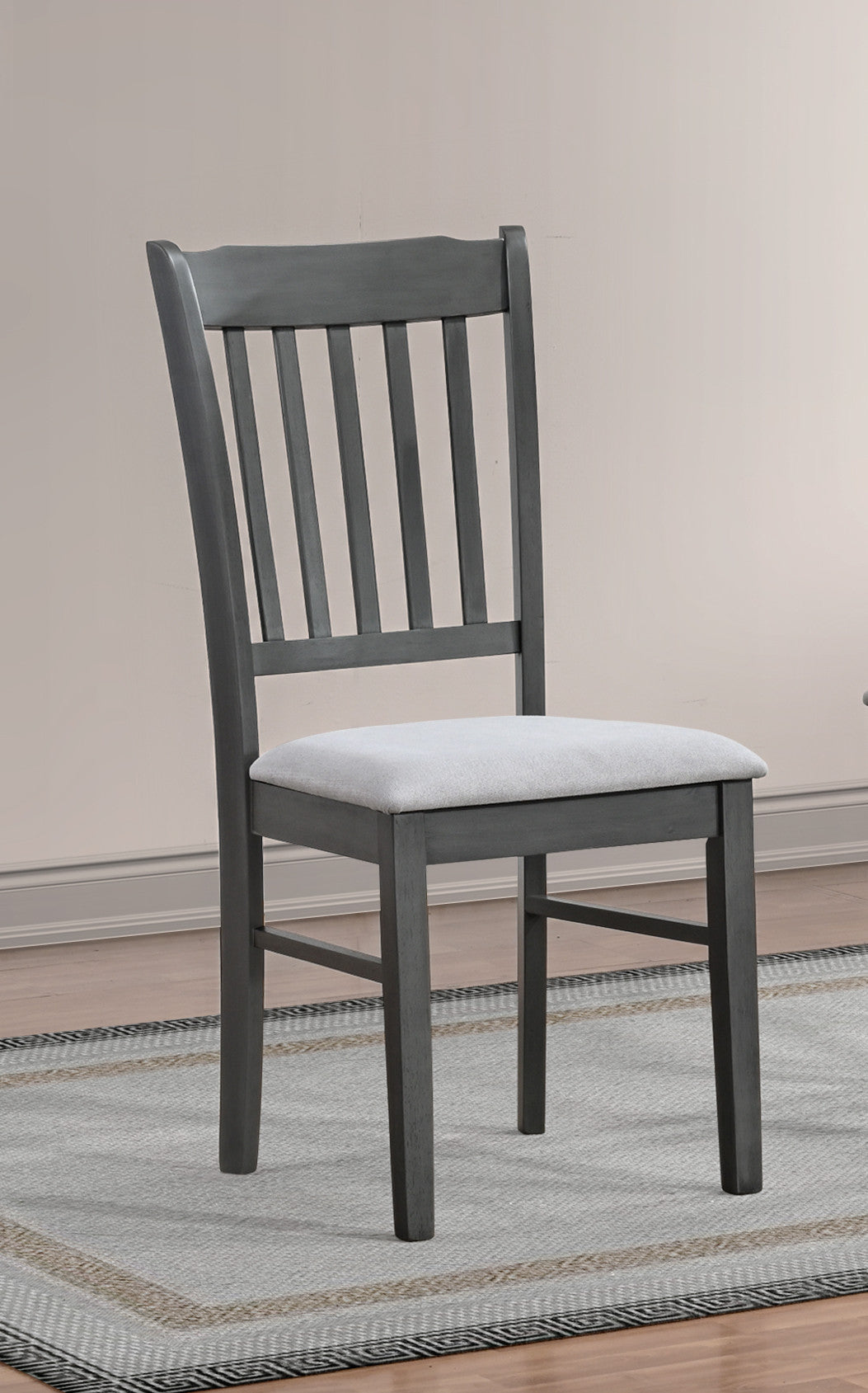 Antique Grey Upholstered Dining Chair – Set of 2